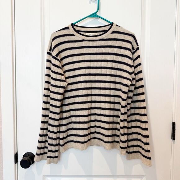 Velvet By Graham Spencer Womens Cashmere Striped Sweater Size Small Versatile - Picture 1 of 10